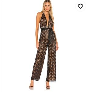NWT Majorelle Salinas Jumpsuit Black Lace Revolve